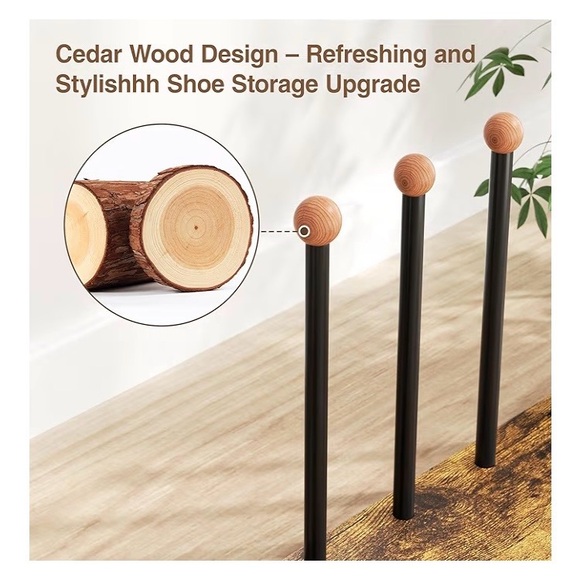 pickpiff Cedar Ball End Boot Rack 4-Pair Shoe Organizer. NEW - Picture 4 of 9